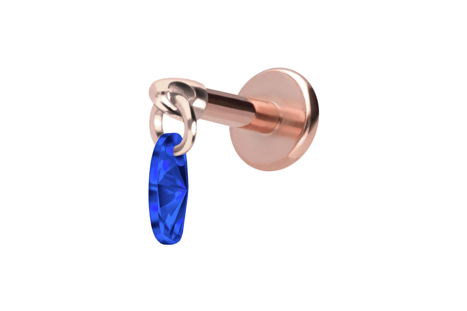 Titan Labret Piercing mit Innengewinde KRISTALLOVAL